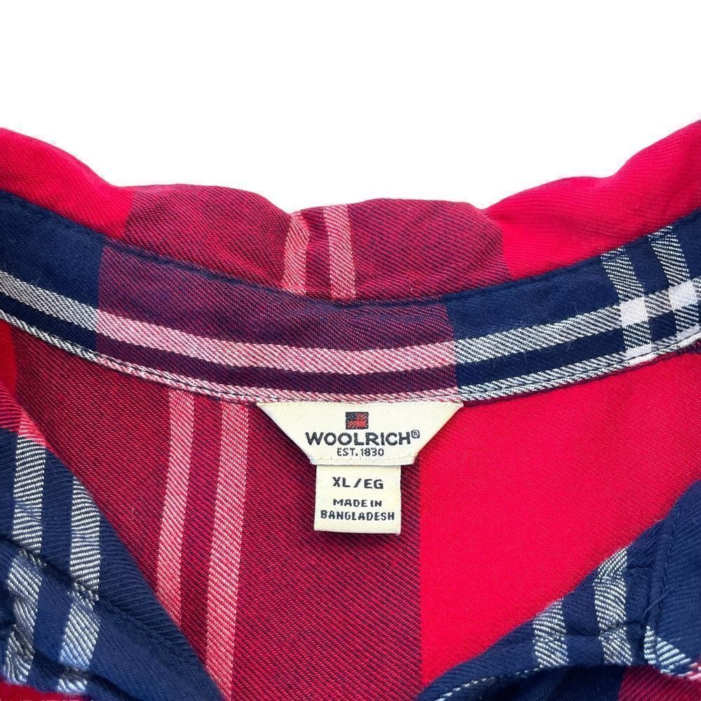 Woolrich Rayon Red Festive Plaid‎ Print Button Down Blouse, XL - Picture 8 of 9